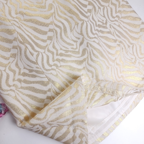 New Lilly Pulitzer Cream Gold Embroidered Metallic Dress Sz 2 - Picture 5 of 13